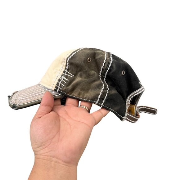 VTG Y2K True Religion Beige Gray Distressed Sequin Embroidered Grunge Hat main image 5